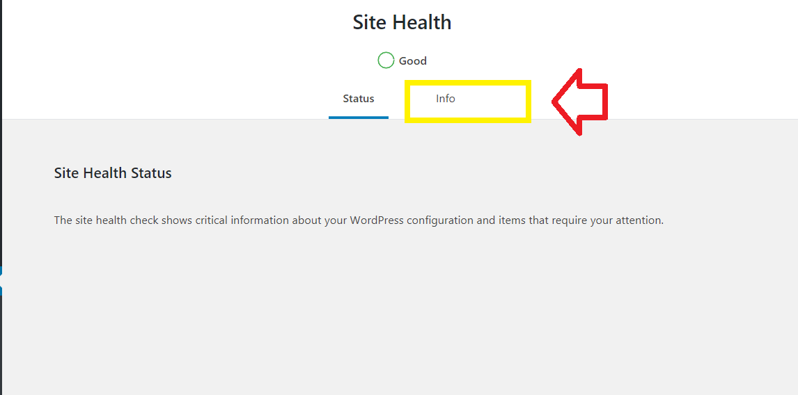 WordPress site health status