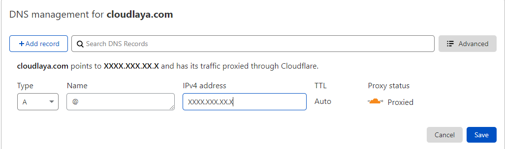 manage DNS using cloudflare