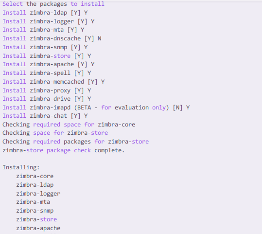 setup zimbra in centos8