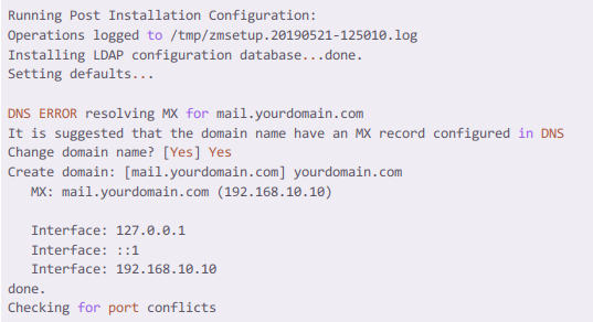 zimbra setup in centos8