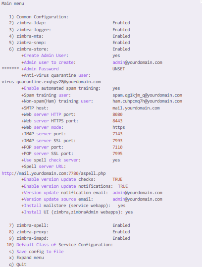 zimbra installation