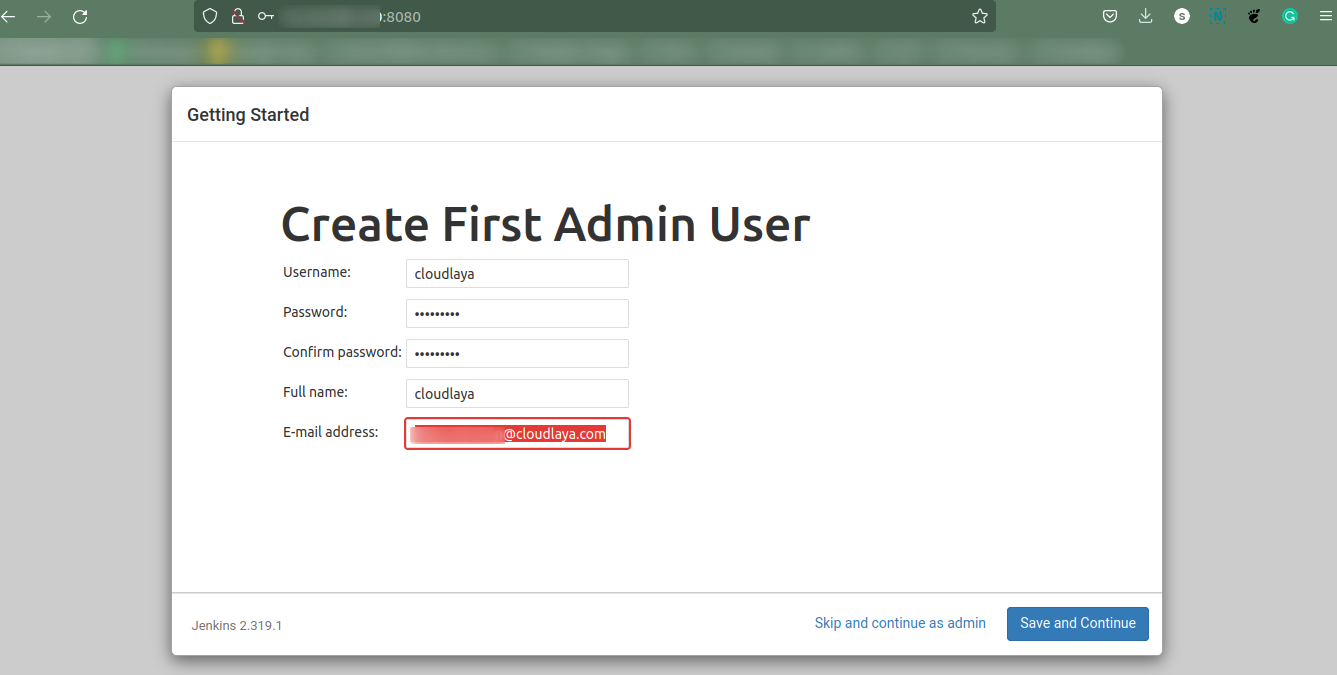 create dashboard admin user