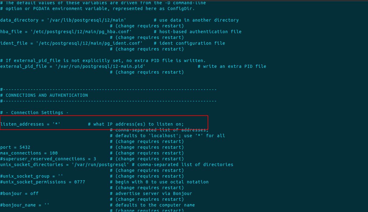  postgres listen address