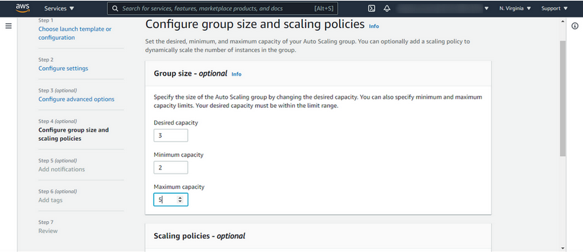 auto scaling configuration