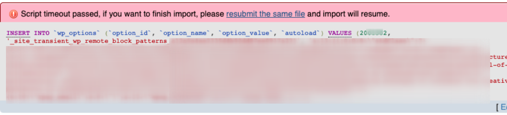 mysql phpmyadmin limit